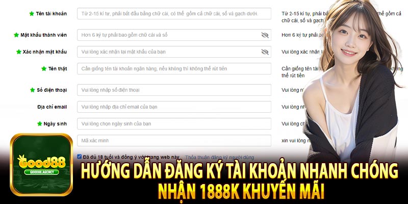 Hướng Dẫn Đăng Ký Tài Khoản Nhanh Chóng Nhận 1888K Khuyến Mãi